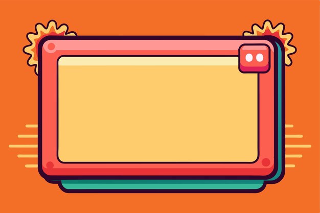 abstract cartoon lowerthird screen frame vector with twice screen vector