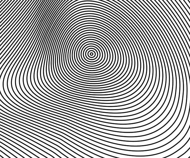 Vector abstract circle pattern ring abstract vector illustration for sound wave monochrome graphic