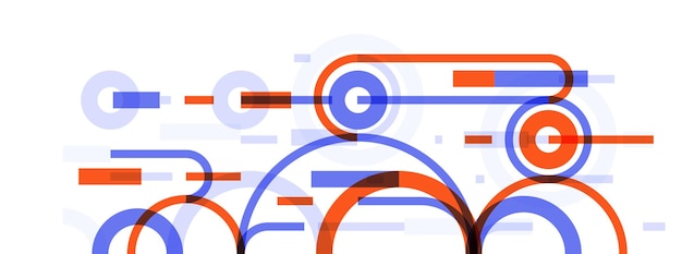 Vector abstract circles and lines vector background geometric composition drawing technology plan loop circular digital scheme