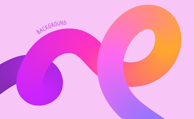 Vector abstract color gradient wavy liquid shapes with loop background colorful wavy swirl ribbons pink fluid wave pattern squiggly design element