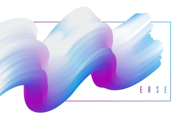 Vector abstract colorful fluid vector background, dimensional gradient shape element for design, flowing 3d wave, color dynamic motion layout.