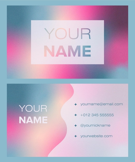 Vector abstract colorful gradient business card template