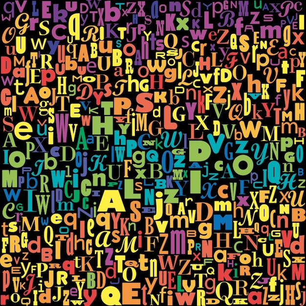 Vector abstract confuse colorful alphabet vector background