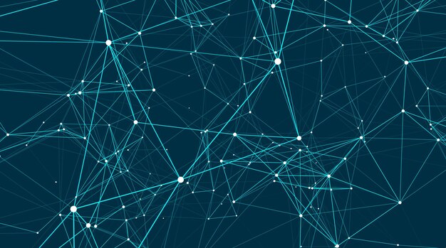 Vector abstract connections are in space background with connecting dots and lines connection structure 3d render