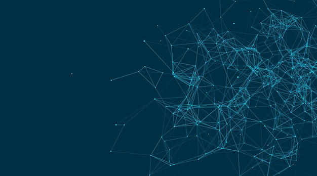 Vector abstract connections are in space background with connecting dots and lines connection structure 3d render