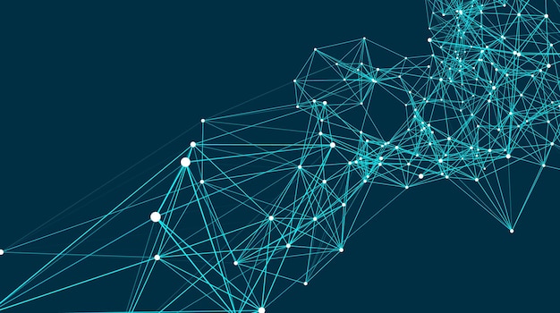 Vector abstract connections are in space background with connecting dots and lines connection structure 3d render