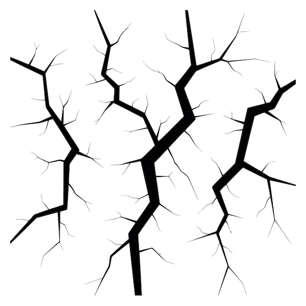 Vector abstract cracked earth texture or pattern isolated on white background vector illustration