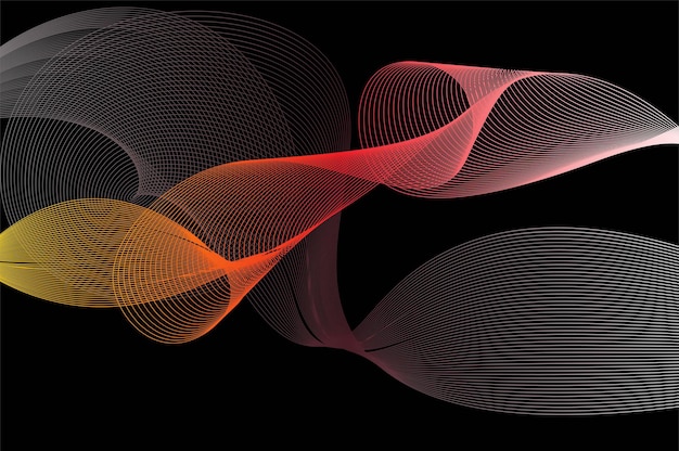 Vector abstract curved striped background