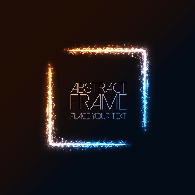 Vector abstract dark background with color light frame