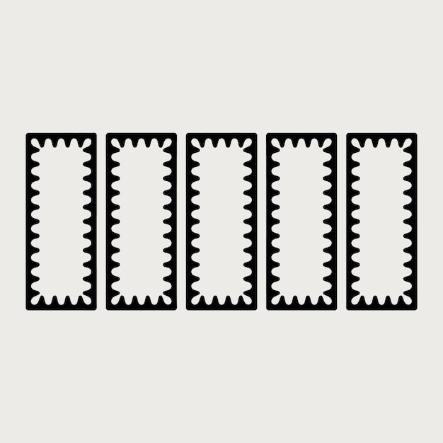 Vector abstract design with five vertical rectangles in cmyk and grayscale colors