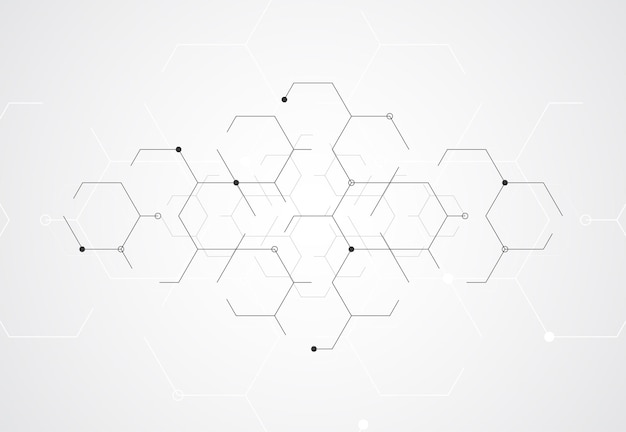 Vector abstract digital background with technology lines connect on white background. communication and engineering concept. vector illustration