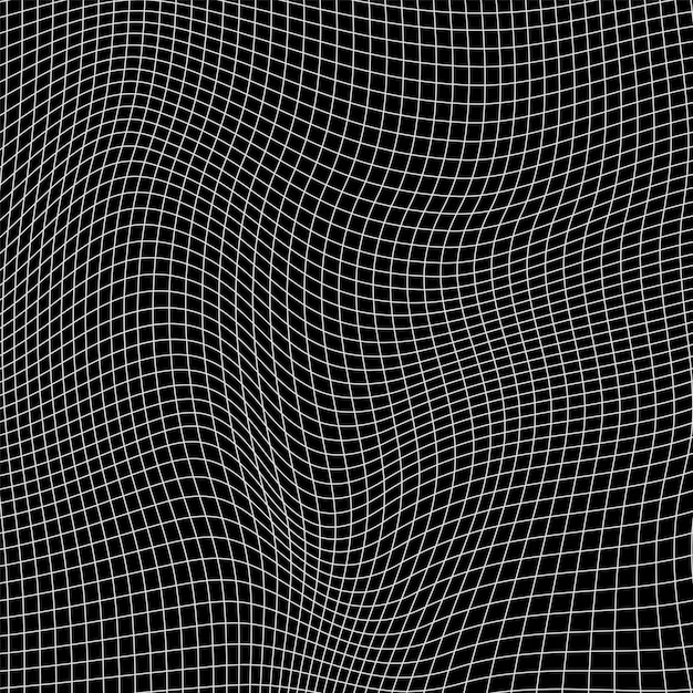 Vector abstract distorted wireframe wave vector curve surface background technology grid pattern mesh wave