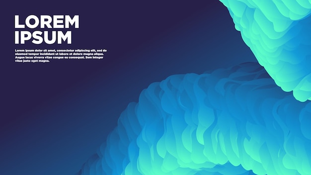 Vector abstract dynamic background in dark blue and turquoise tones with space for text