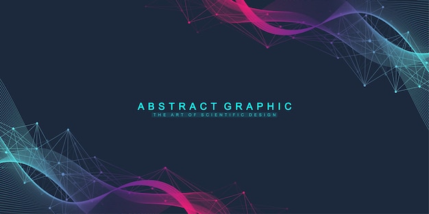 Vector abstract dynamic motion lines and dots background with colorful particles. digital streaming background, wave flow. plexus stream background. big data technology, vector illustration