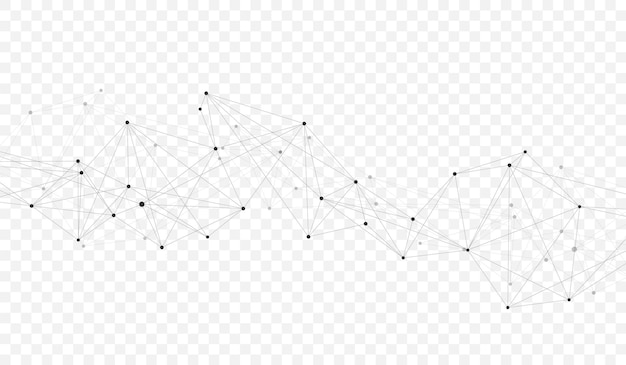 Vector abstract dynamic motion lines and dots connection background with plexus effect