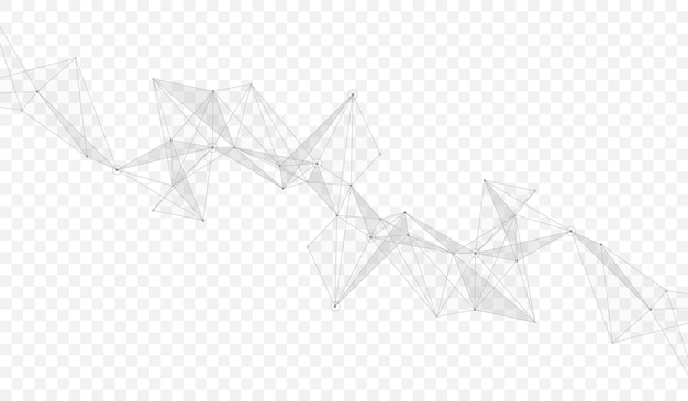 Vector abstract dynamic motion lines and dots connection background with plexus effect