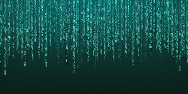 Vector abstract falling digits digital data technology concept blue futuristic cyberspace vector