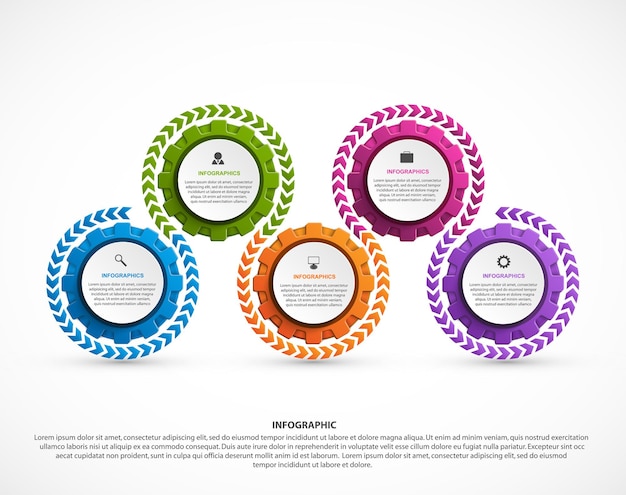 Vector abstract gears infographic. design element. infographics