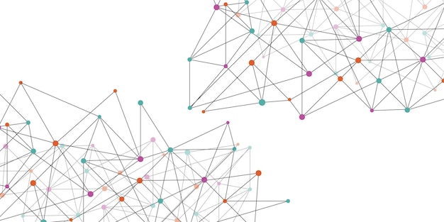 Vector abstract geometric background and connecting dots and lines