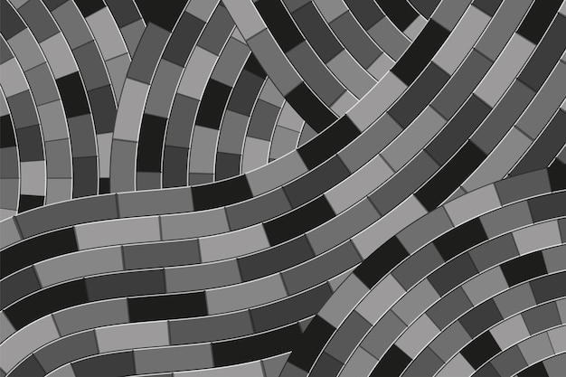 Vector abstract geometric brick pattern background with monochrome color style