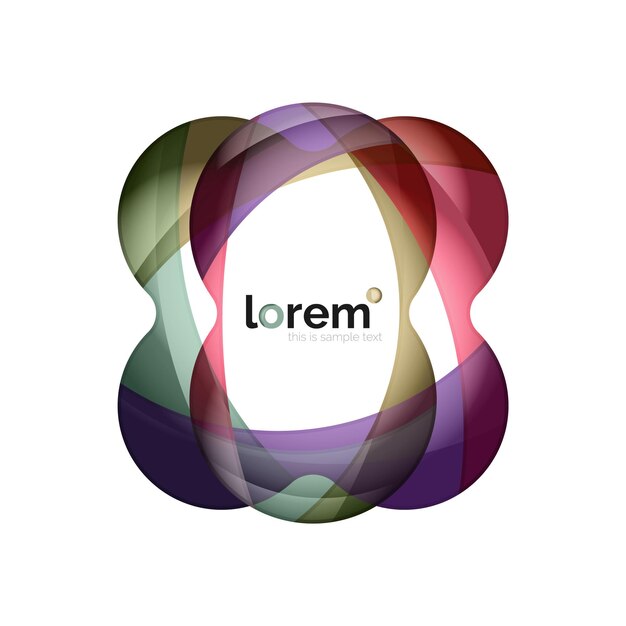 Vector abstract geometric design logo made of flowing elements