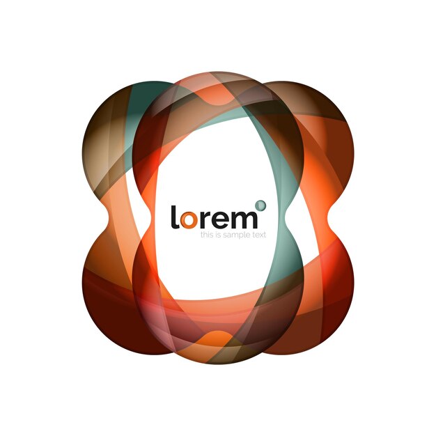 Vector abstract geometric logo design overlapping shapes