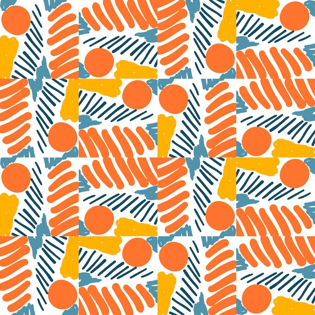 Vector abstract geometric seamless pattern. tile background. infinity wrapping paper with different shapes.