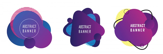 Vector abstract geometric shape banner, modern colorful fluid shape