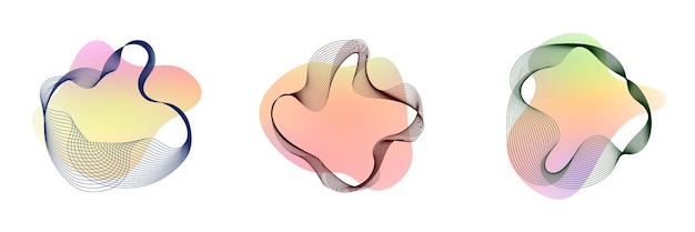 Vector abstract geometric shapes multicolor elements on white background