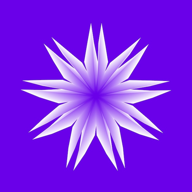 Vector abstract geometric starburst in violet hues