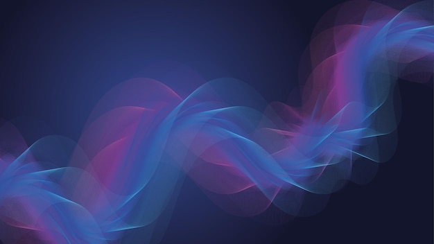 Vector abstract glowing wave lines on blue background dynamic wave pattern modern flowing wavy lines