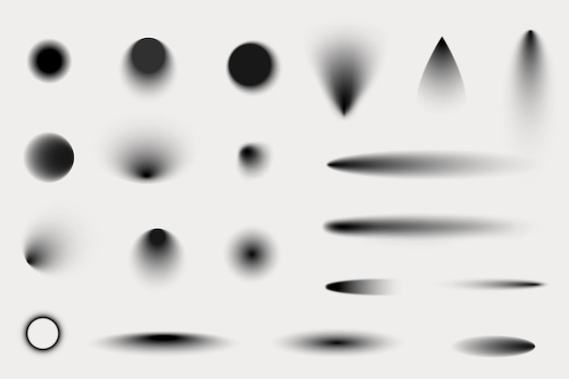 Vector abstract grayscale gradient shape illustration set vector set of abstract grayscale gradient shapes in various designs abstract grayscale gradient shapes vector collection