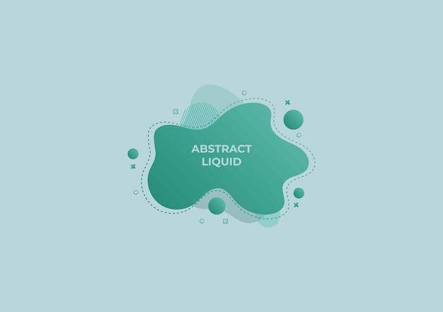 Vector abstract green liquid label background template