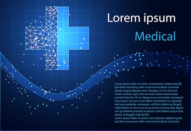 Vector abstract health science health plus digital technology