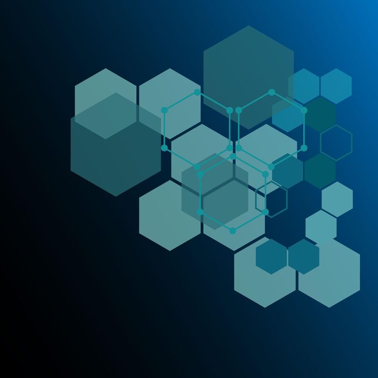 Abstract Hexagonal structure in technology information and science style