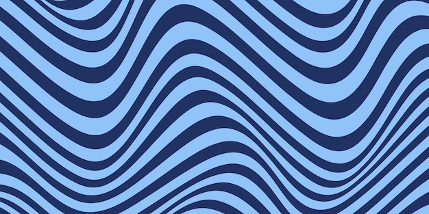 Vector abstract horizontal background with dynamic waves trendy vector illustration in style retro