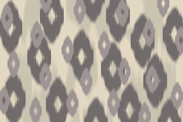 Vector abstract ikat geometric pattern in grey and beige