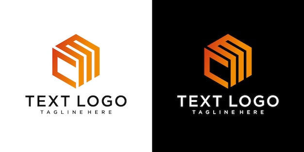 abstract initial letter cm c m minimal logo design template