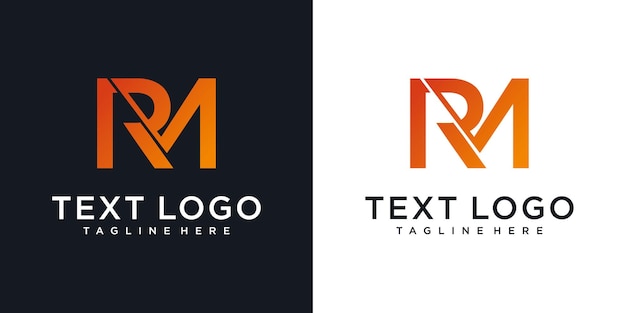 abstract initial letter rm r m minimal logo design template