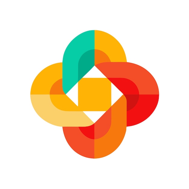 Vector abstract interlocking shapes logo design