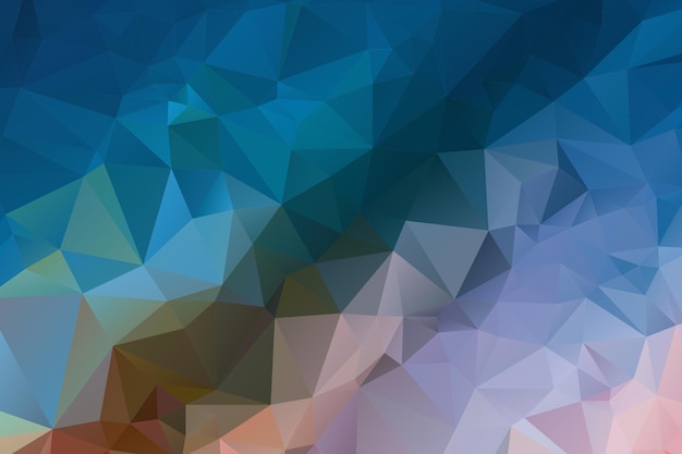 Vector abstract irregular blue and brown low poly vector illustration