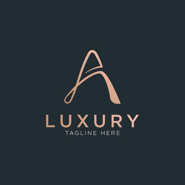 abstract letter a elegant luxury logo design