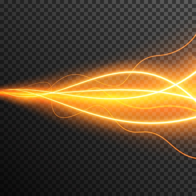 Vector abstract light effect glowing waves vector transparent