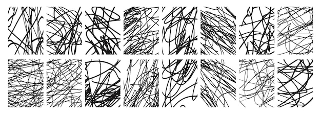 Vector abstract line background set black color