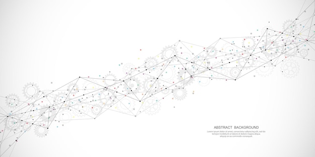 Vector abstract low poly background with connecting the dots and lines networking concept internet connection and global communication