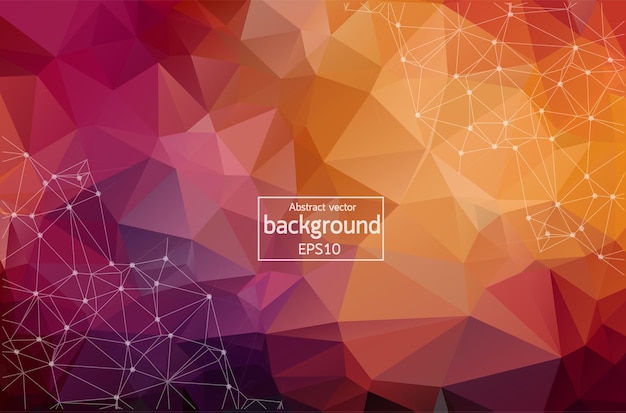 Vector abstract low poly modern technology vector background connection structure vector data science background polygonal vector background molecule and communication background