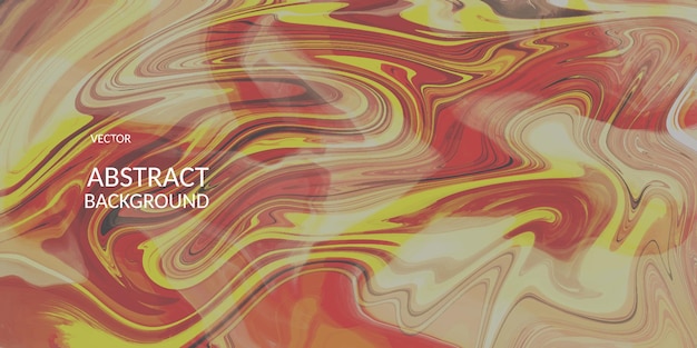 Vector abstract marble texture fluid design background orange yellow color