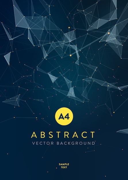Vector  abstract mesh background with circles, lines and triangular shapes design layout for your business. 