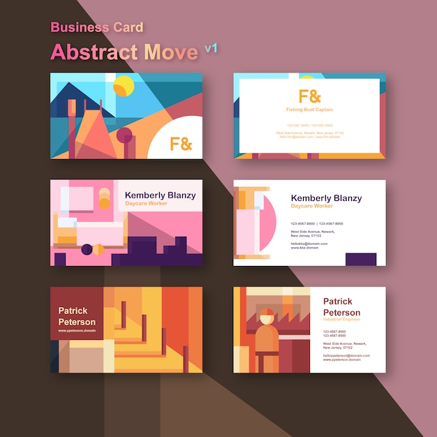Vector abstract move business cards template
