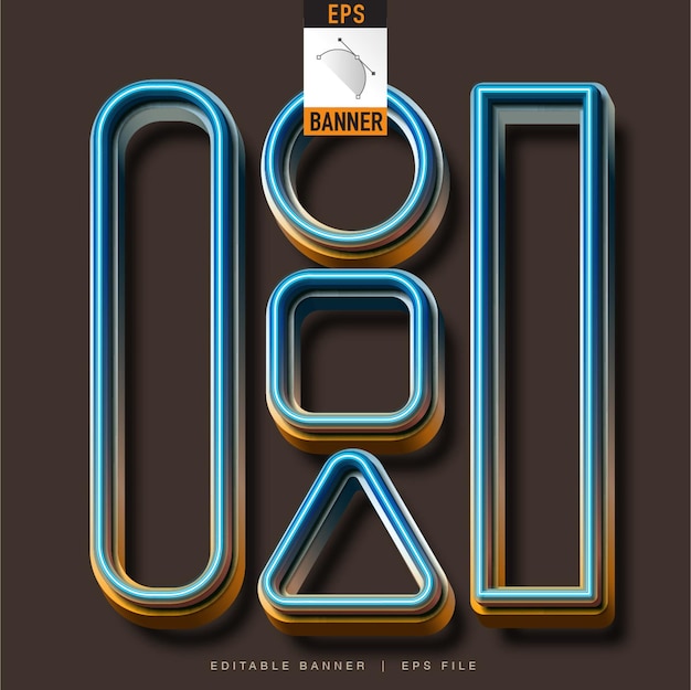 Vector abstract neon banner set. editable banner.